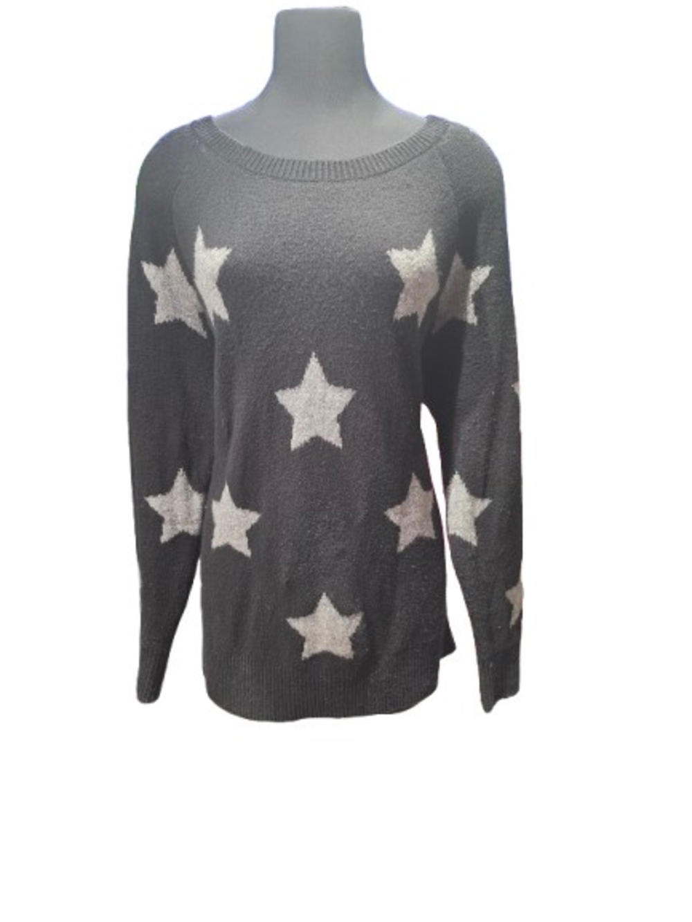 Torrid Black Crewneck Sweater with Silver Stars Size 2 (18/20) image 5